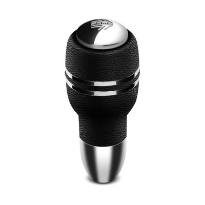 Momo Automatico Shift Knob - Black Leather, Chrome Insert