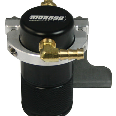 Moroso 10-15 Chevrolet Camaro SS (w/Edelbrock S.C.) Air/Oil Separator Catch Can - Billet Alum -Black