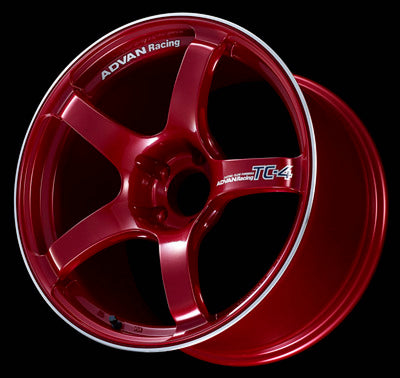 Advan TC4 16x7.0 +42 4x100 Racing Candy Red and Ring Wheel