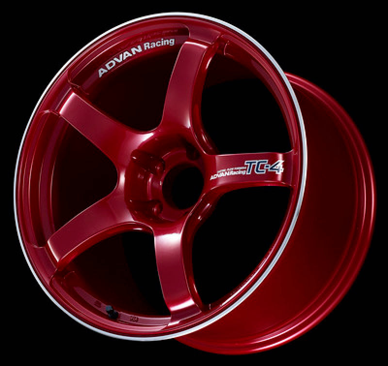 Advan TC4 18x8.5 +45 5x112 Candy Racing Red Wheel and Ring