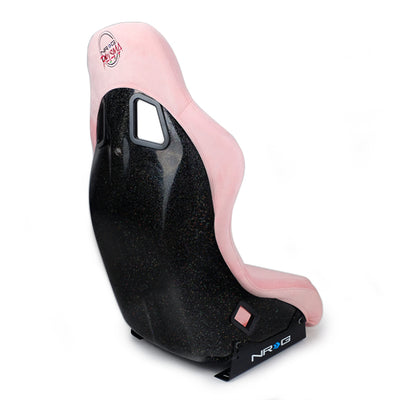 NRG FRP Bucket Seat Prisma Edition w/ Pearlized Back and Pink Alcantara (Medium)