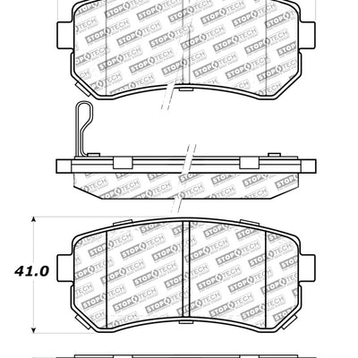 StopTech 10-13 Kia Forte Koup Street Select Rear Brake Pads