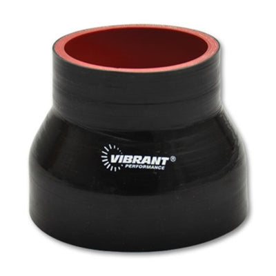 Vibrant 4 Ply Reinforced Silicone Transition Connector - 2.75in I.D. x 3in I.D. x 3in long (BLACK)