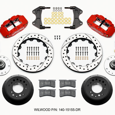 Wilwood Narrow Superlite 6R Front Hub Kit 12.88in Drill Red WWE ProSpindle (5x4.75in 5x5.00in Hub)