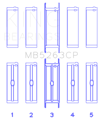 King Engine Bearings 00-03 Ford F-650/F-750 T444E (Size STD) Crankshaft Main Bearing Set