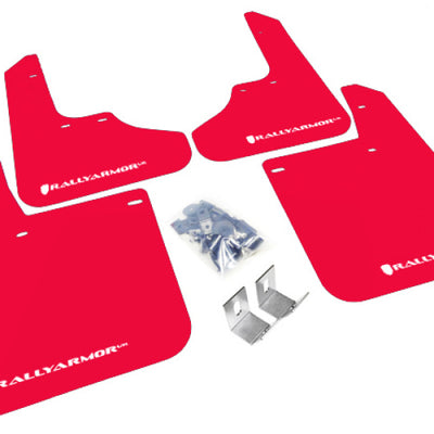 Rally Armor 93-01 Subaru Impreza RS Red UR Mud Flap w/ White Logo