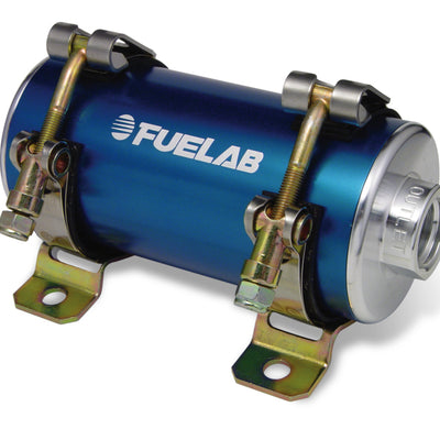 Fuelab Prodigy Reduced Size Carb In-Line Fuel Pump w/Internal Bypass - 800 HP - Blue