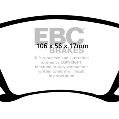 EBC 06-13 Audi A3 2.0 Turbo (Girling rear caliper) Redstuff Rear Brake Pads