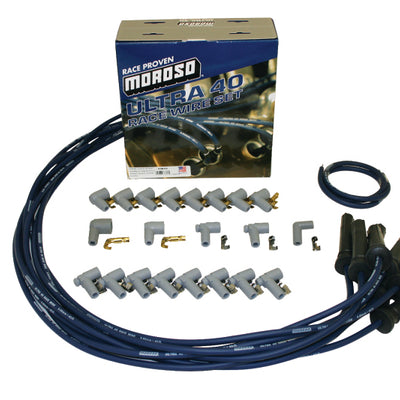 Moroso Universal Ignition Wire Set - Ultra 40 - Unsleeved - Straight - Pro-Boot - Blue