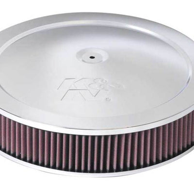K&N 14in Red Custom Air Cleaner Assembly - 5.125in ID x 14in OD x 2.75in H x 1.25in Drop Base