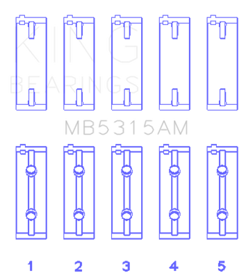 King Engine Bearings Mitsubishi 4G63T/4G64 (Size 0.5) Main Bearing Set