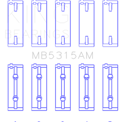 King Engine Bearings Mitsubishi 4G63T/4G64 (Size 0.25) Main Bearing Set
