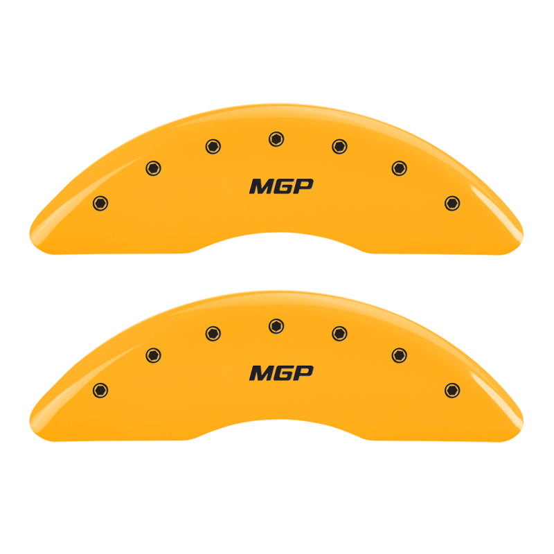 MGP 4 Caliper Covers Engraved Front & Rear MGP Yellow Finish Black Char 2019 Mercedes-Benz C43 AMG