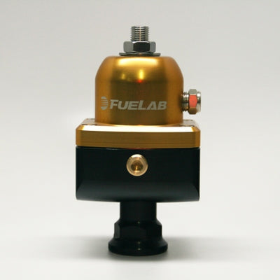 Fuelab 555 Carb Adjustable FPR Blocking 4-12 PSI (1) -8AN In (2) -8AN Out - Gold