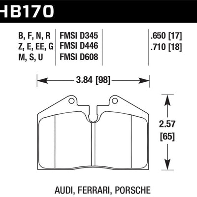 Hawk 89-94 Porsche 911 / 86-94 944 / 93 & 95 968 Front & Rear DTC-70 Race Brake Pads