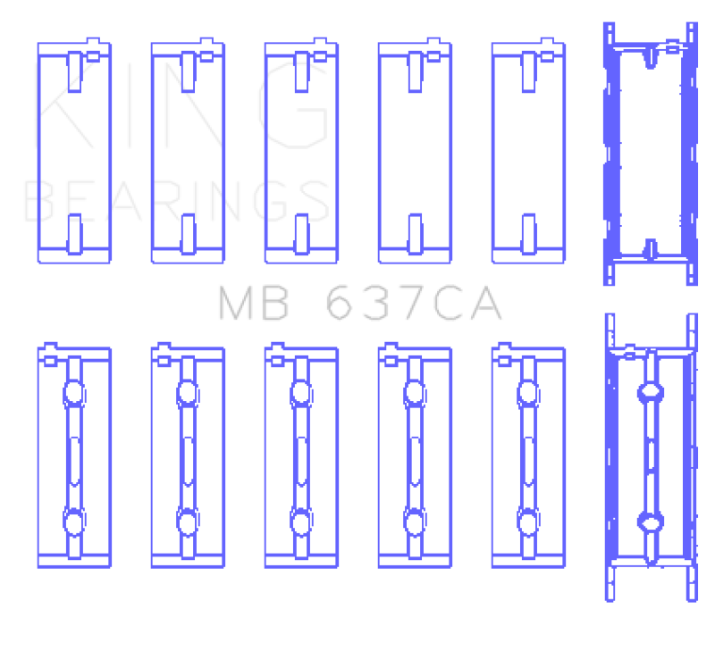 King Engine Bearings BMW S85B50A Main Bearing Set (Size .50)