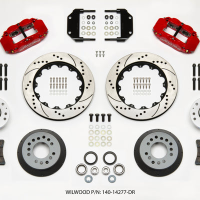 Wilwood Narrow Superlite 6R Front Hub Kit 14.00in Drill Red Magnum Force Drop Spindle