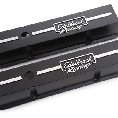Edelbrock Valve Cover Racing Series Chevrolet 1959-1986 262-400 CI V8 Low Black