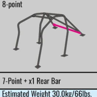 Cusco Safety 21 8PT 2-Passenger Black Steel Roll Cage 18+ Honda Civic Type-R/17+ 5-Door Hatch (LHD)