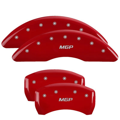 MGP 4 Caliper Covers Engraved Front & Rear MGP Red Finish Silver Char 2019 Mercedes-Benz C43 AMG