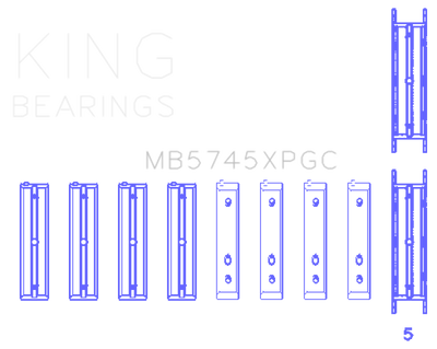 King Engine Bearings Subaru FA20/Toyota 4U-GSE pMaxKote Performance Main Bearing Set - Size STDX