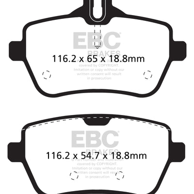 EBC 14+ Mercedes-Benz S550 4.7 Twin Turbo Redstuff Rear Brake Pads