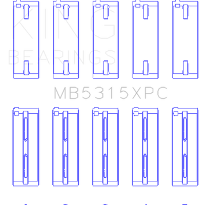 King 1992+ Mitsubishi 4G63/4G64 EVO I-IV Coated Performance Main Bearing Set - Size STDX