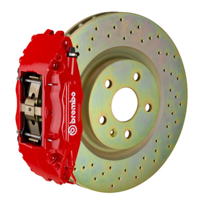 Brembo 97-04 Corvette C5 Front GT BBK 4 Piston Cast 2pc 355x32 1pc Rotor Drilled-Red