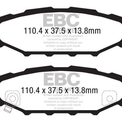 EBC 12+ Subaru BRZ 2.0 (solid rear rotors) Greenstuff Rear Brake Pads