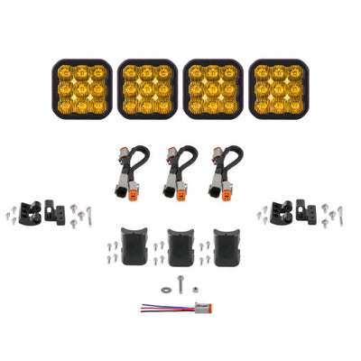Diode Dynamics SS5 Sport Universal CrossLink 4-Pod Lightbar - Yellow Driving