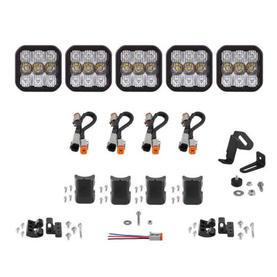 Diode Dynamics SS5 Sport Universal CrossLink 5-Pod Lightbar - White Combo