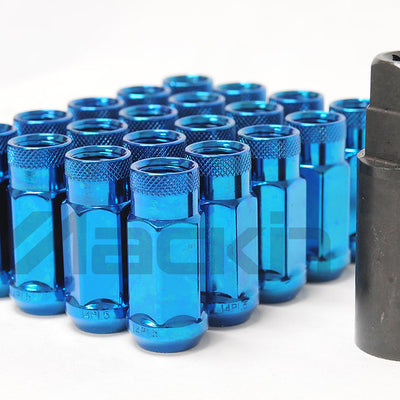 Wheel Mate Monster Open End Lug Nut Set of 20 - Blue 1/2in