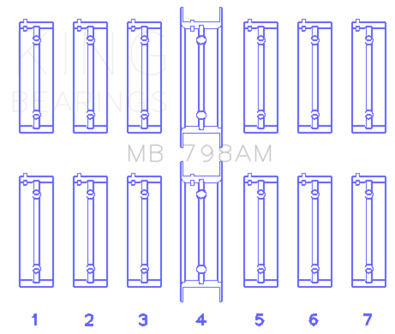 King Engine Bearings BMW M20B20-23-25-27 / M50B25 / M52B20-25-28 (Size 0.25) Main Bearing Set