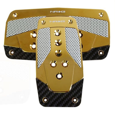 NRG Aluminum Sport Pedal A/T - Red w/Chrome Gold Carbon