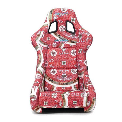 NRG FRP Bucket Seat PRISMA Oriental Longivity Plate Edition W/ Gold Pearlized Back - Large