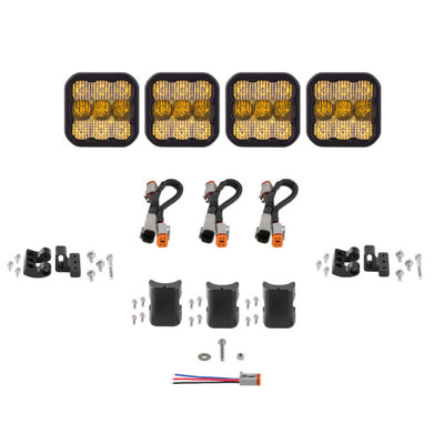 Diode Dynamics SS5 Sport Universal CrossLink 4-Pod Lightbar - Yellow Combo