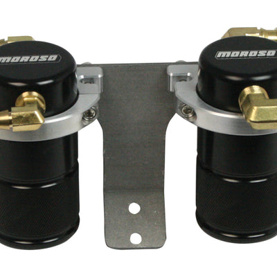 Moroso 04-07 Subaru STi (w/Front Mount Intercooler) Air/Oil Separator Catch Can - Billet Alum -Black