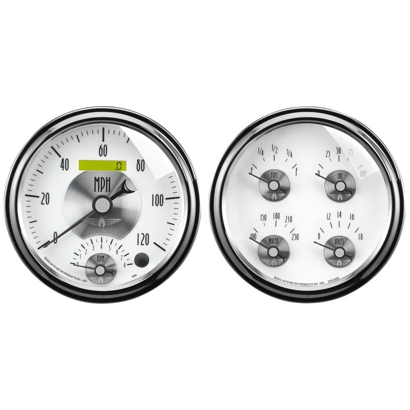 Autometer Prestige Series Pearl 5in Gauge Box Kit - Tachometer/Speedometer Combo / Oil Pressure