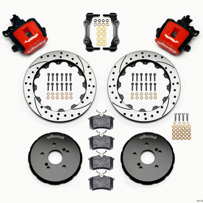 Wilwood Combination Parking Brake Rear Kit 12.88in Drilled Red Honda S2000