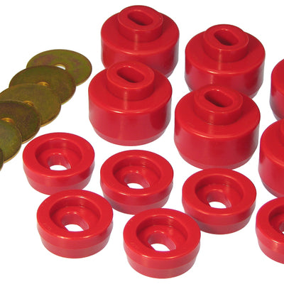 Prothane 07-14 Chevy Silverado Body Mount 12 Bushing Kit - Red