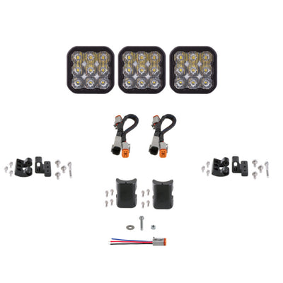 Diode Dynamics SS5 Sport Universal CrossLink 3-Pod Lightbar - White Driving