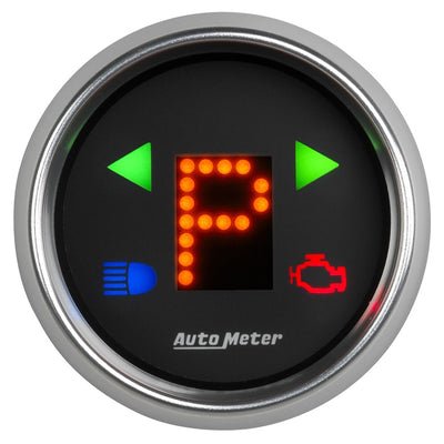 Autometer Automatic Transmission PRNDL Black Dial Flat Lens Bright Super Bezel Gauge