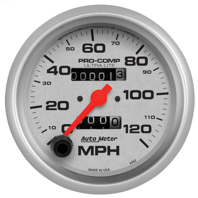 Autometer Ultra-Lite 3-3/8 inch 120 MPH Mechanical In Dash Speedometer