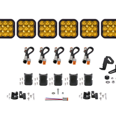 Diode Dynamics SS5 Sport Universal CrossLink 6-Pod Lightbar - Yellow Driving
