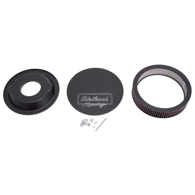 Edelbrock Air Cleaner Victor Series Round Aluminum Top Cloth Element 14In Dia X 3 125In Black