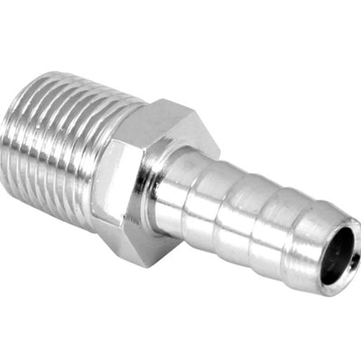 Spectre Fuel Fitting 3/8in. Hose Barb NPT Threads - Chrome
