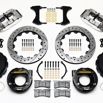 Wilwood Narrow Superlite 4R Rear P-Brk Kit 12.88in Drill Polish Big Ford New Style 2.36in Offset