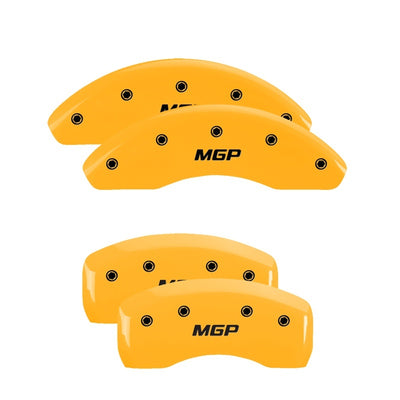 MGP 4 Caliper Covers Engraved Front & Rear MGP Yellow finish black ch