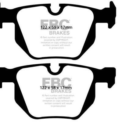 EBC 07-10 BMW X5 3.0 Redstuff Rear Brake Pads