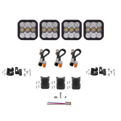 Diode Dynamics SS5 Pro Universal CrossLink 4-Pod Lightbar - White Combo